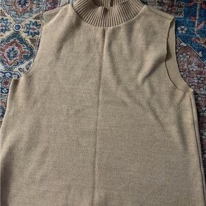 Sleeveless Tan Knit Top